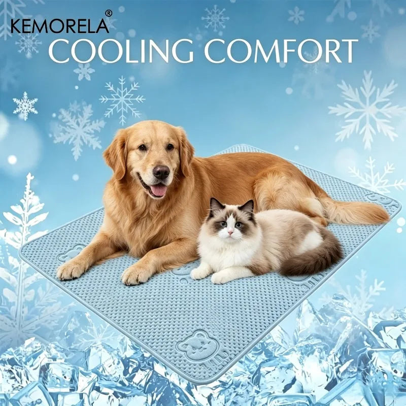 Summer New Thick Pet Cooling Pad with Cute Bear Pattern Washable Ice-Like Smooth Pet Mattress Outdoor Indoor Use For Dog And Cat