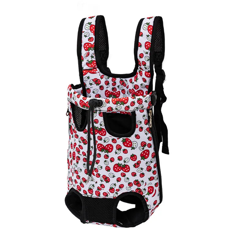 Breathable Camouflage Mesh Dog Carrier Backpack — Adjustable Pet Backpack for Small Dogs up to 22 lb (10 kg) Upgraded Cherry