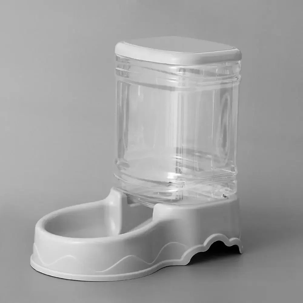 Automatic Pet Feeder & Water Fountain 3.8L (128 fl oz) PP Food Dispenser for Cats & Dogs gray-Feeder