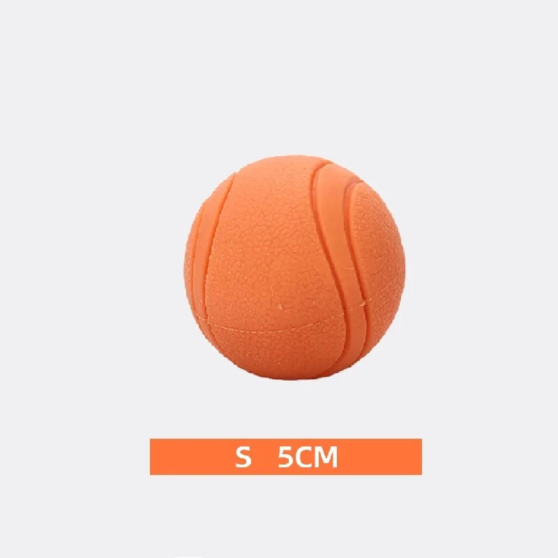 Bite-Resistant Rubber Dog Ball Toy – Chew-Proof Fetch Toy for Dogs & Puppies, Sizes S–XL (5–9 cm | 2–3.5 in) – Red orange S