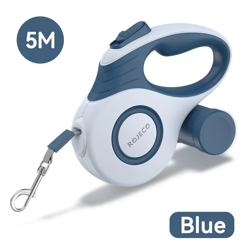 Automatic Retractable Dog Leash 3M/5M Extendable Rope For Outdoor Travel Walking Hiking Small Dogs Traction Rope Cat Lead Blue