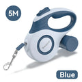 Automatic Retractable Dog Leash 3M/5M Extendable Rope For Outdoor Travel Walking Hiking Small Dogs Traction Rope Cat Lead Blue