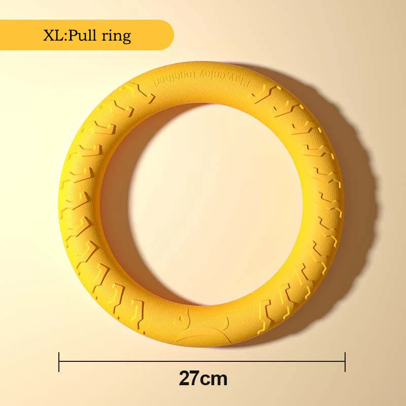 EVA Dog Toys 4-Pack - Durable Flying Disc, Ball and Tug Rope Set for Puppies and Adult Dogs | Chew-Proof Teeth Cleaning XL Pull ring