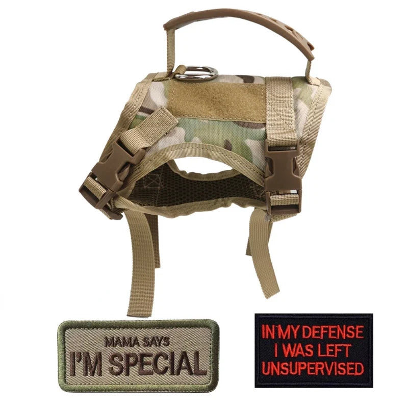 Tactical Harness Vest Dog Harness Leash Set for Small Dogs Training Easy Control Vest Pet Chest Strap Accessories for Puppy Cat E