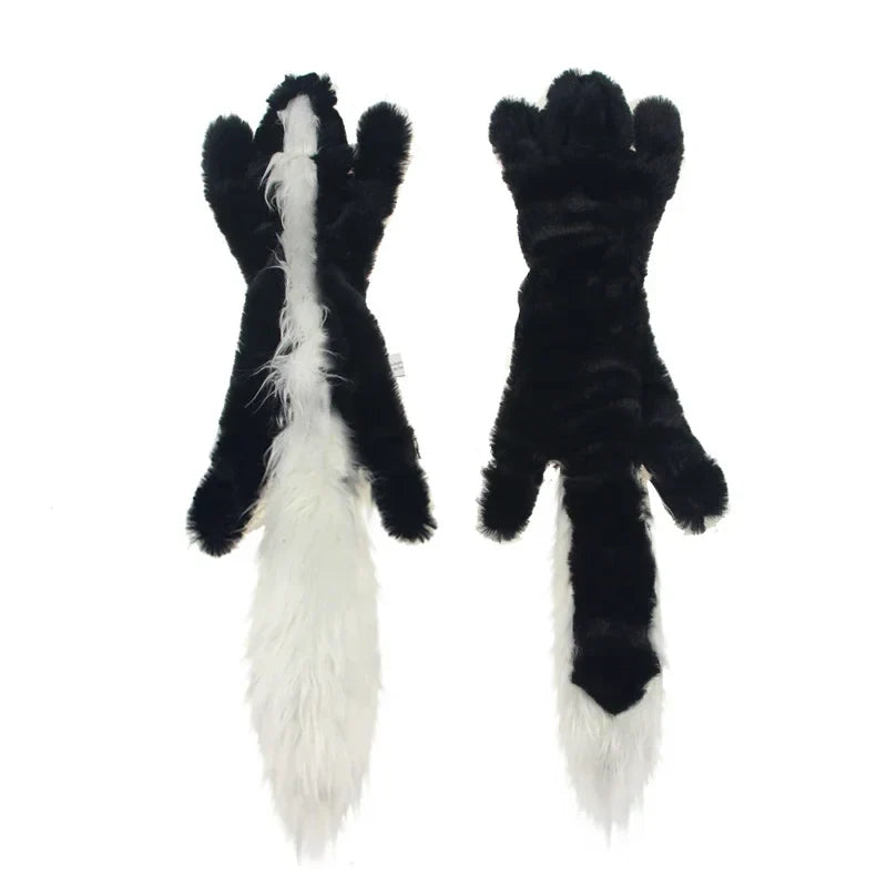 45cm (17.7in) Lifelike Plush Squeaky Dog Toy — No Stuffing Durable Crinkle Chew Toy with Built-In Squeakers Skunk Plush