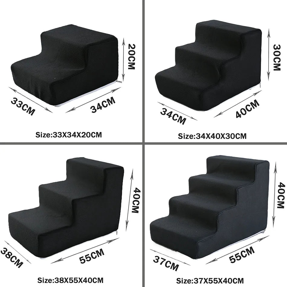 Pet Stairs for Dogs & Cats — 2/3/4-Step Detachable Sponge Ramp, Washable Waterproof Pet Ladder pet ladder 03