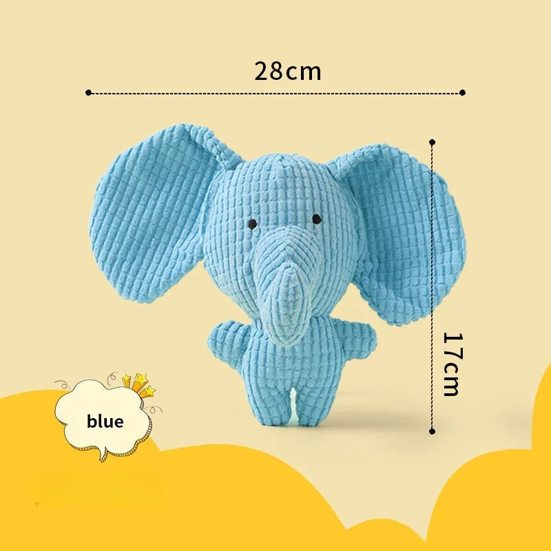 Fleece Dog Chew Toy - Soft Puppy Teething & Tug Toy for Small Dogs elephant
