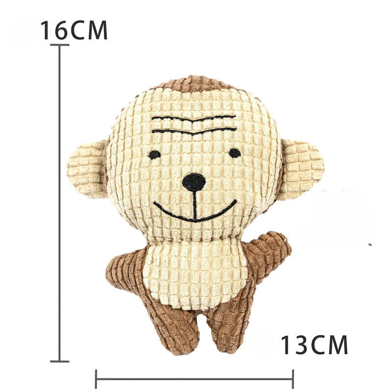 Fleece Dog Chew Toy - Soft Puppy Teething & Tug Toy for Small Dogs Monkey