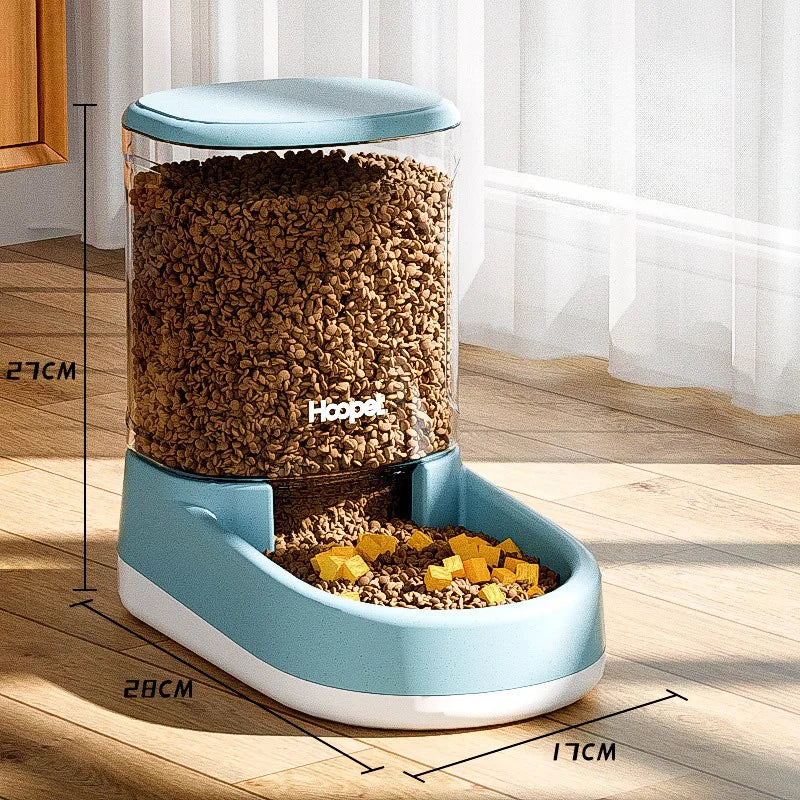 HOOPET Feeding Drinker Large Capacity Automatic Pet Supplies Wet Dry Dog Cat Feeder Drinking Bowl Dog Food Bowl Pet Supplies Feeder Blue