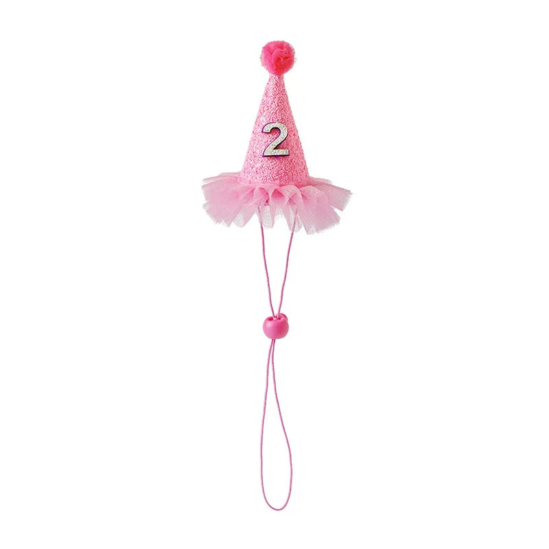 Funny Pet Party Hat | Dog Cat Birthday Cap for Small Pets Pink Skirt Default