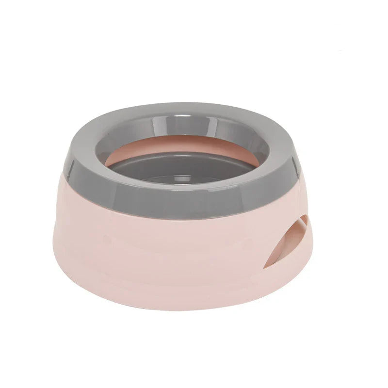 No-Spill Floating Pet Bowl 750ml (25.4 fl oz) - Portable Plastic Dog & Cat Water Feeder Pink