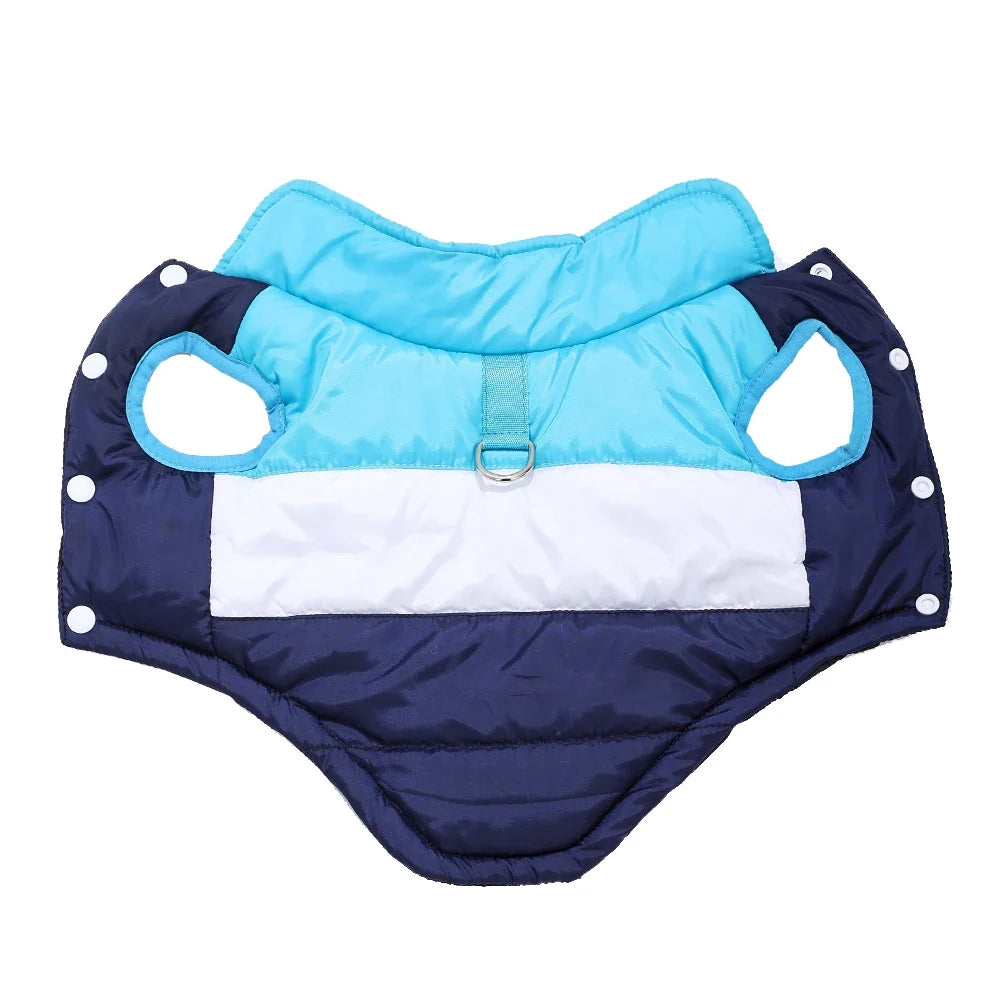 Dog Clothes For Autumn Winter Warm Pets Jacket With D-ring Outdoor Waterproof Puppy Vest Coat For Small Medium Dogs Yorkshire Blue