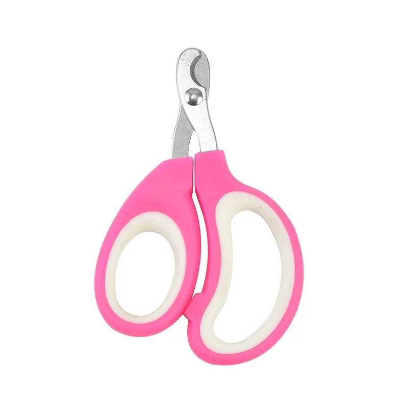 Half-Moon Pet Nail Scissors for Cats & Small Dogs – Stainless Steel Grooming Scissors (10 x 6.5 cm / 3.9 x 2.6 in) S Pink