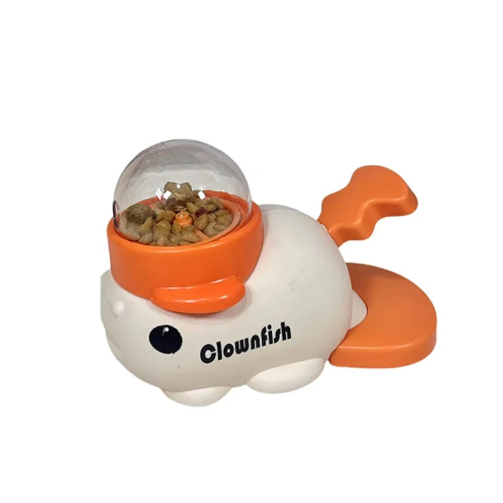 2-in-1 Interactive Dog Toy Pet Automatic Food Treat Dispenser Cartoon Duck Design Slow Food Pet Snack Feeder for Dog Training White