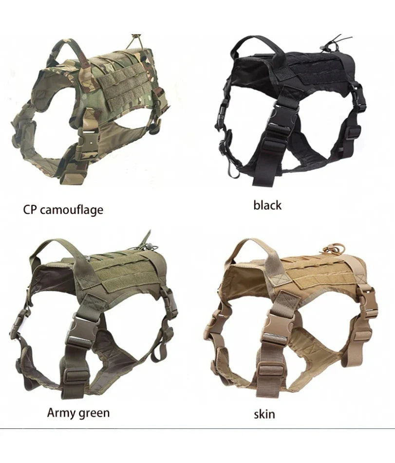 Tactical Dog Harness Military Training Padded Quick Release Vest Pet Training Dog Harness For Set Small Medium Large Dogs