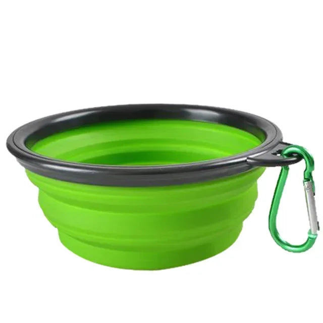 Collapsible Pet Silicone Dog Bowl | Portable Travel Food and Water Bowl with Carabiner GC-6-lv 350ml (13x9x5.5cm)