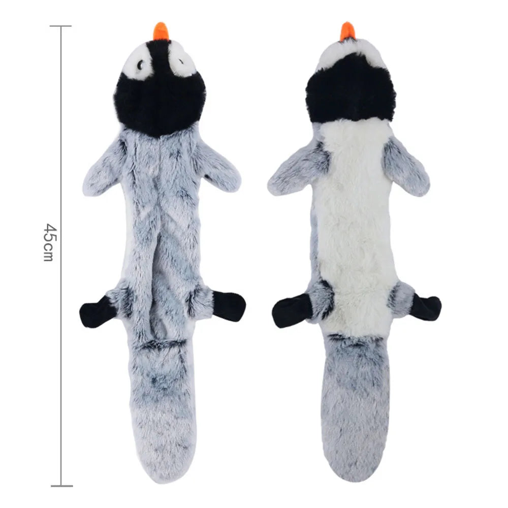 No-Stuffing Squeaky Dog Toy - Durable Simulated Animal Plush with Crinkle and Chew-Resistant Design Penguin