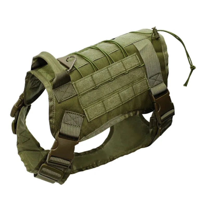 Tactical Camouflage Dog Vest Harness for Medium and Large Dogs，Easy Control and Comfortable for Hiking ，Training, and Outdoor green