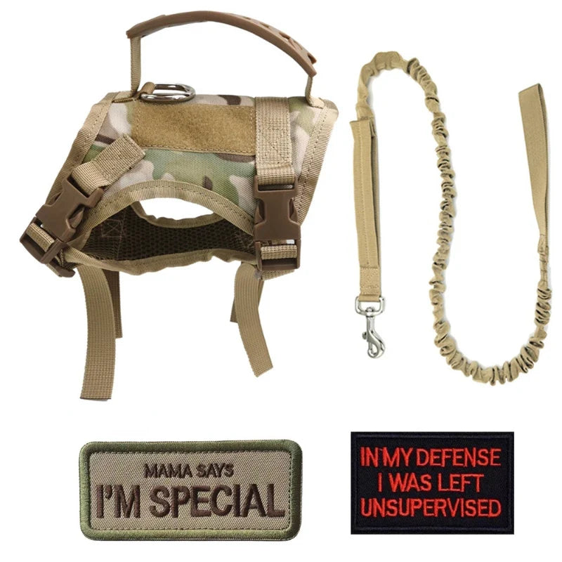 Tactical Harness Vest Dog Harness Leash Set for Small Dogs Training Easy Control Vest Pet Chest Strap Accessories for Puppy Cat A