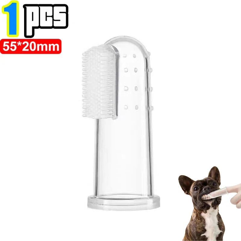 Silicone Soft Pet Finger Cuff Toothbrush | Dog & Cat Teeth Cleaning Tool 1pcs-no box