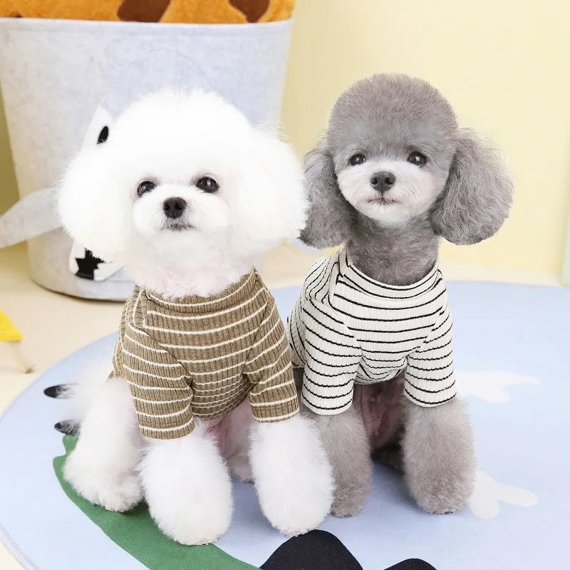 Summer Clothes for Dog and Cat, Striped T-Shirt, Cute Clothes for Puppy, Chihuahua, Bichon, French Bulldog, Girl