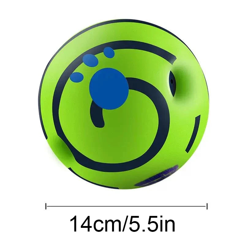 Wobble Wag Giggle Ball - Interactive Dog Toy, No Batteries, Rubber Giggle Ball for Indoor & Outdoor Play 14cm