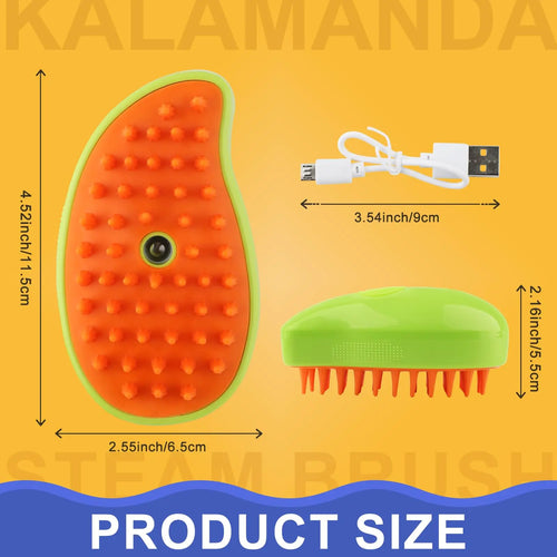 3-in-1 Pet Steamy Brush – Electric Spray Groomer, Silicone Massage & Hair Remover for Cats & Dogs