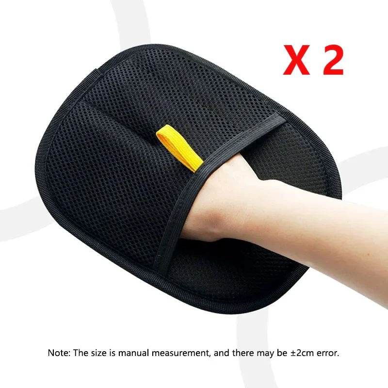Reusable Pet Hair Removal Gloves | Double Sided Grooming Tool for Furniture and Carpets black 2pcs