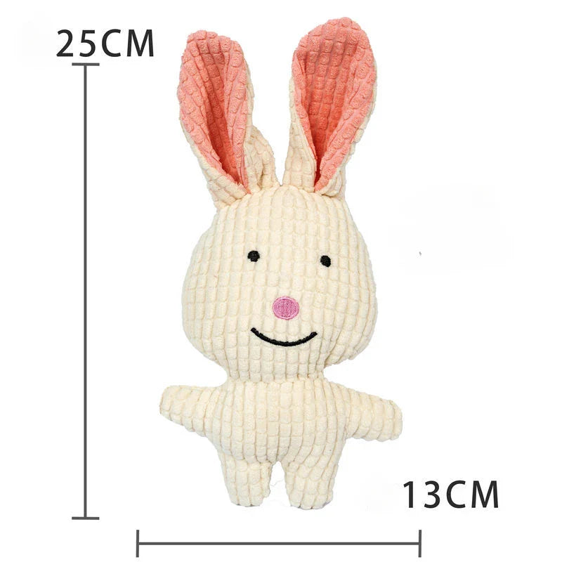 Fleece Dog Chew Toy - Soft Puppy Teething & Tug Toy for Small Dogs Rabbit