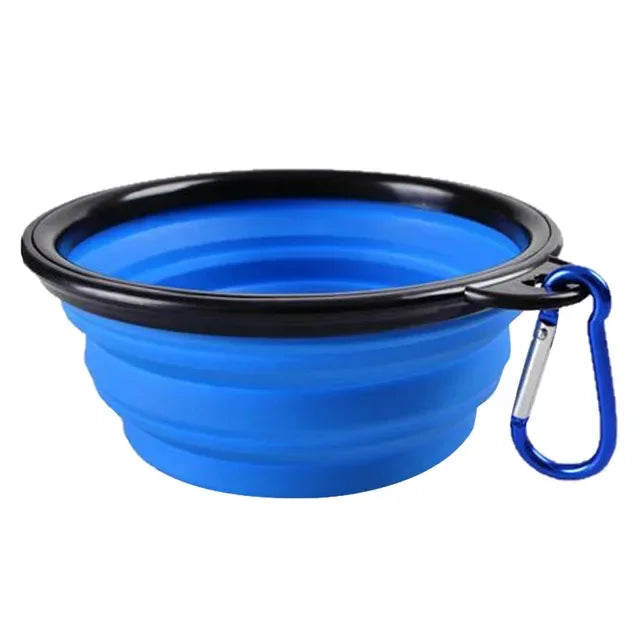 Collapsible Pet Silicone Dog Bowl | Portable Travel Food and Water Bowl with Carabiner GC-6-lan 350ml (13x9x5.5cm)