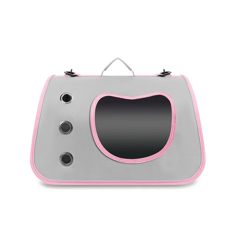 Foldable Breathable Pet Carrier Shoulder Bag for Small Dogs & Cats, 40 x 26 x 22 cm (15.7 x 10.2 x 8.7 in), Up to 7 kg (15.4 lb) Pink China Mainland