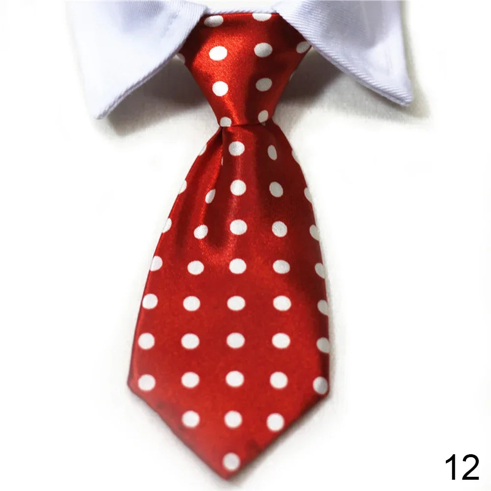 Pet Bow Tie Collar Tuxedo - Formal Necktie for Dogs & Cats, Small & Medium (32cm/12.6in, 40cm/15.75in) - 12 Colors 12
