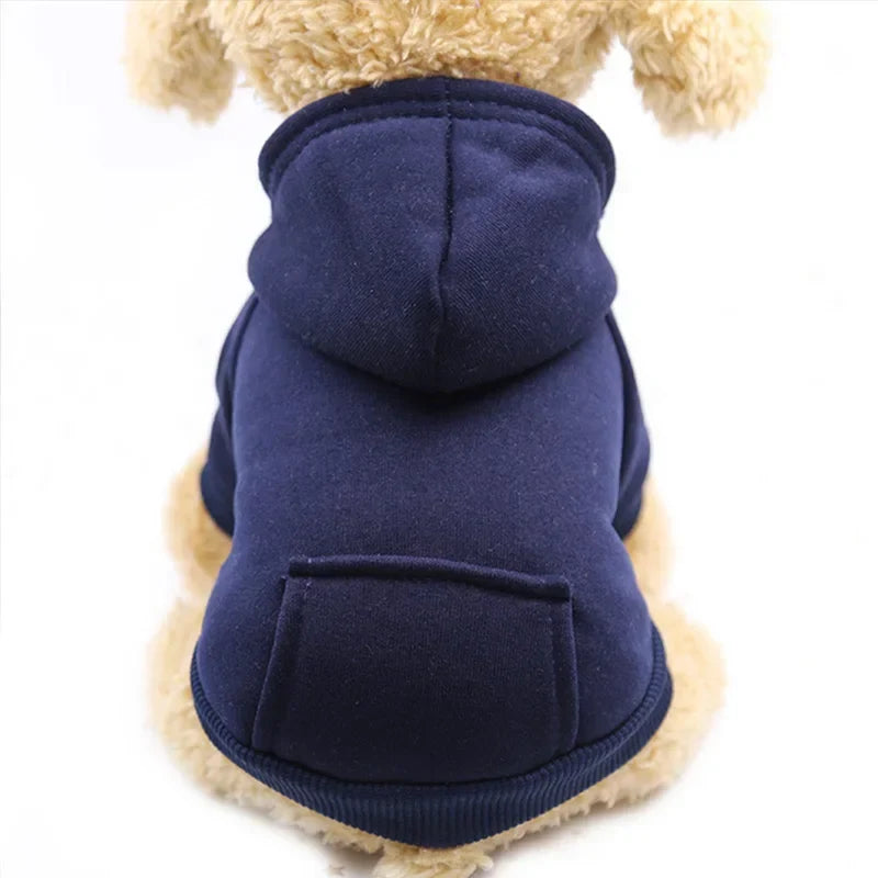 Pet Dog Clothes For Small Dogs Clothing Warm Clothing for Dogs Coat Puppy Outfit Pet Clothes for Large Dog Hoodies Chihuahua Dark Blue