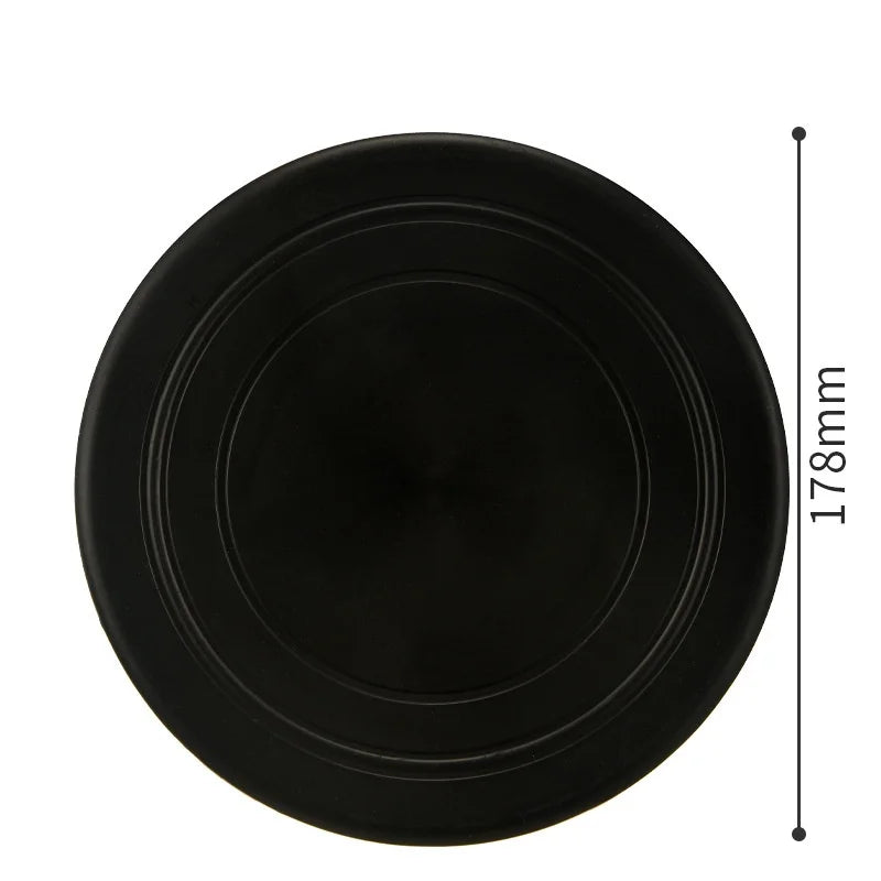 7-Color Silicone Flying Saucer Pet Toy - Chew-Resistant Flying Disc for Dogs & Cats, Interactive Puppy Training & Fetch diameter 18cm Black
