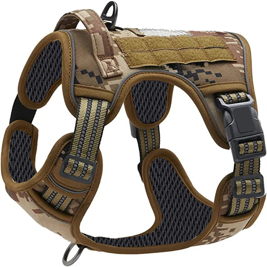 Military Tactical Dog Harness No Pull Large Reflective Straps Durable Vest with Control Handle micai