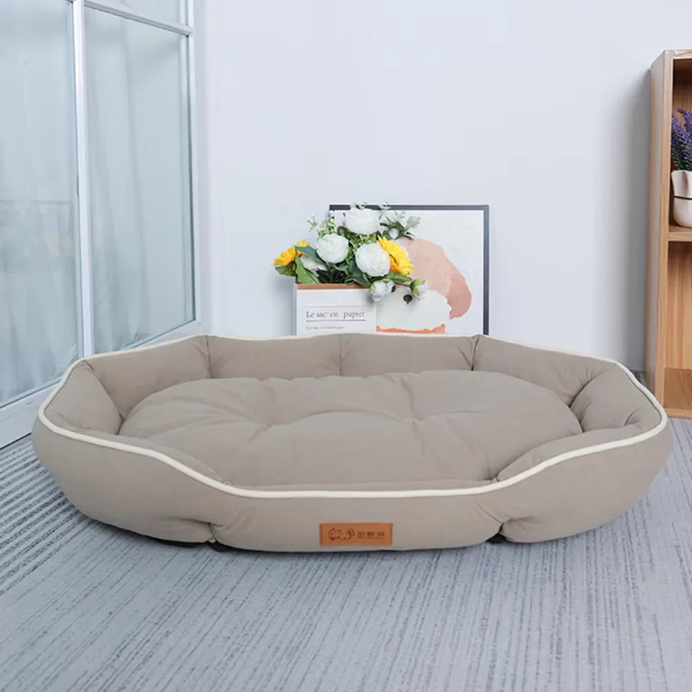 Pet Sofa Bed – Large Dog & Cat Sleeping House | Winter Warm Cushion Mat for Big Pets Khaki
