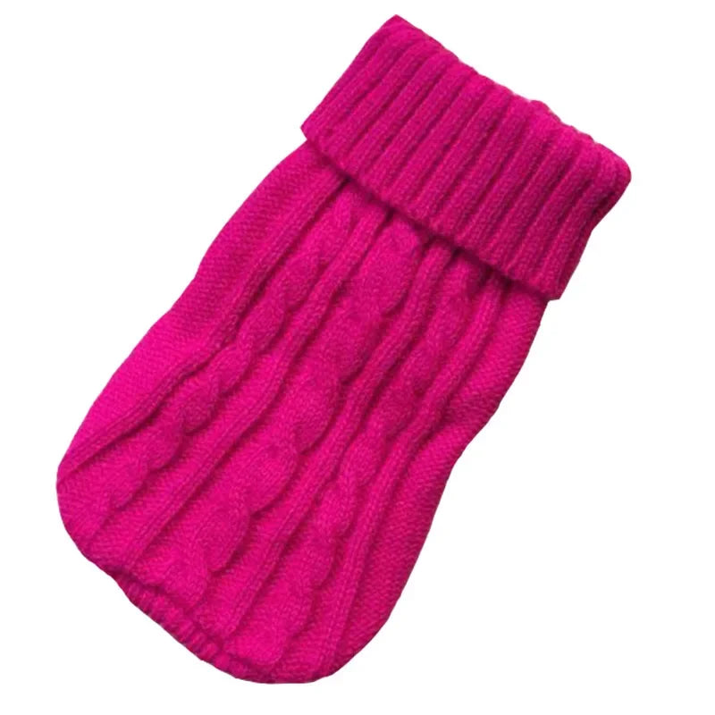 Knitted Winter Dog Sweater for Small & Medium Dogs, Chihuahua & Yorkie Puppy Pullover Rose