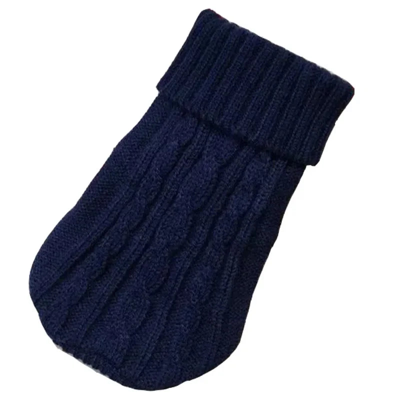Knitted Winter Dog Sweater for Small & Medium Dogs, Chihuahua & Yorkie Puppy Pullover NavyBlue