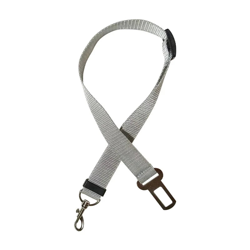 Adjustable Pet Car Seat Belt Harness for Dogs & Cats – Breakaway Travel Leash Restraint Grey