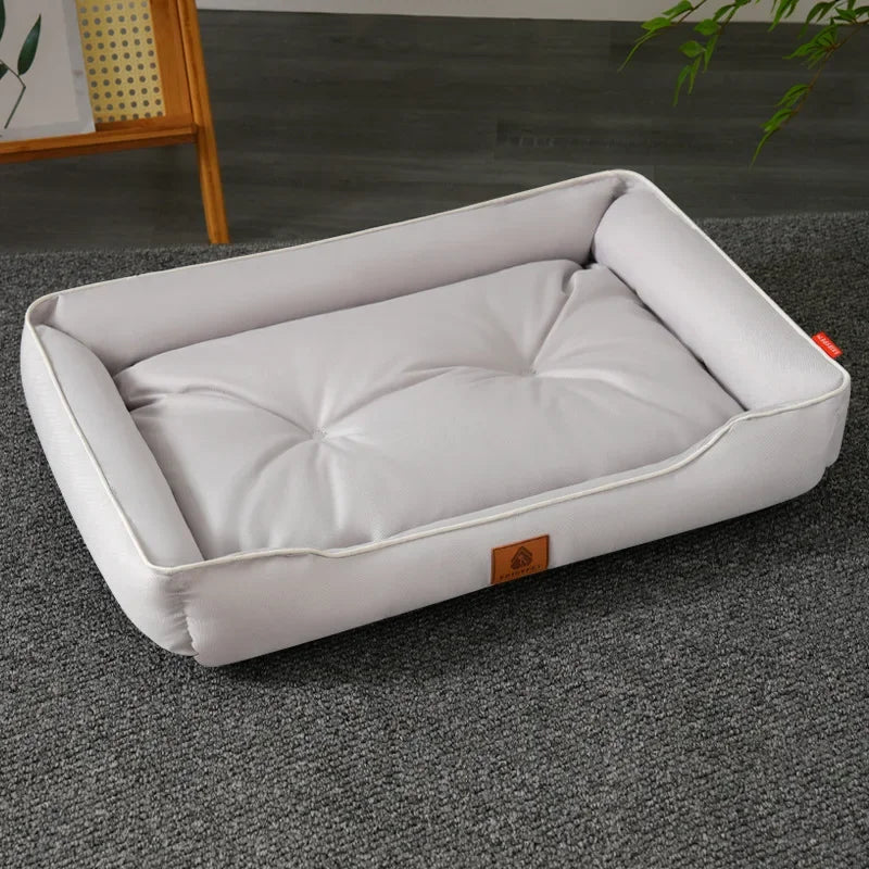 Four Seasons Paw Pet Sofa Dog Beds Waterproof Bottom Soft Fleece Warm Cat Bed House Pet Cushions for Small Medium Large Dogs Light Gray