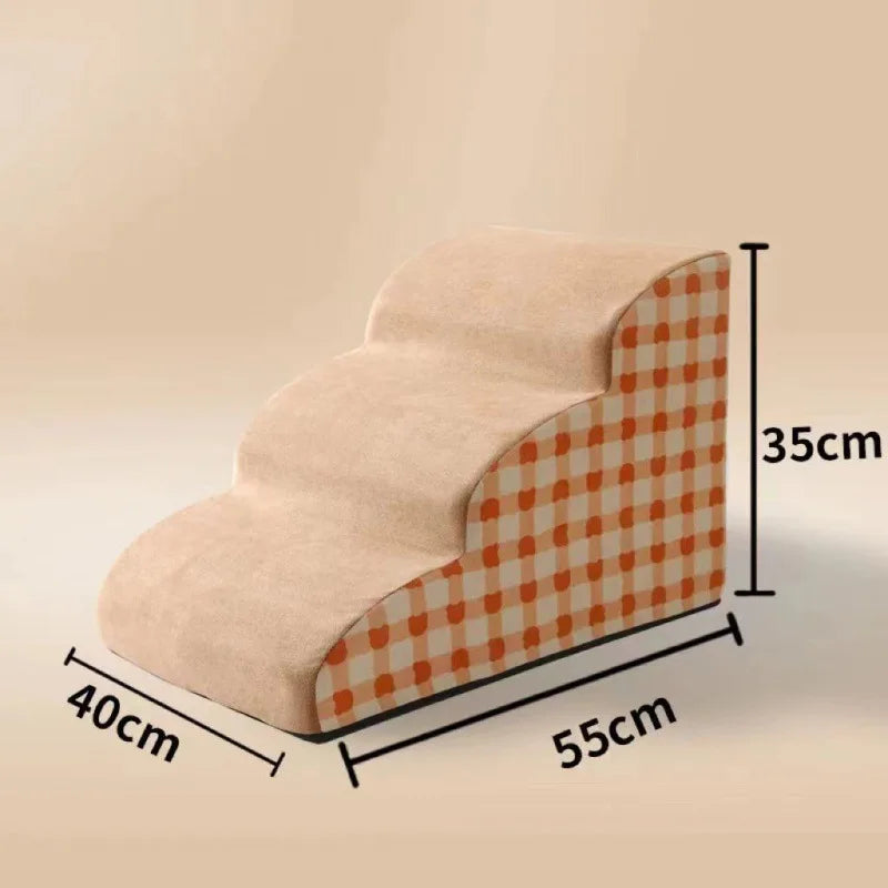 Adjustable 1-3 Step Washable Pet Ramp & Dog Stairs for Sofa and Bed Easy to Assemble A-3