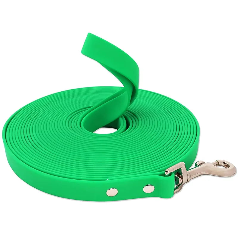 Waterproof PVC Dog Long Leash – Durable Easy-Clean Training & Recall Lead for Small to Large Dogs, 10 ft (3 m), 16 ft (5 m), 33 ft (10 m), 50 ft (15 m) Green