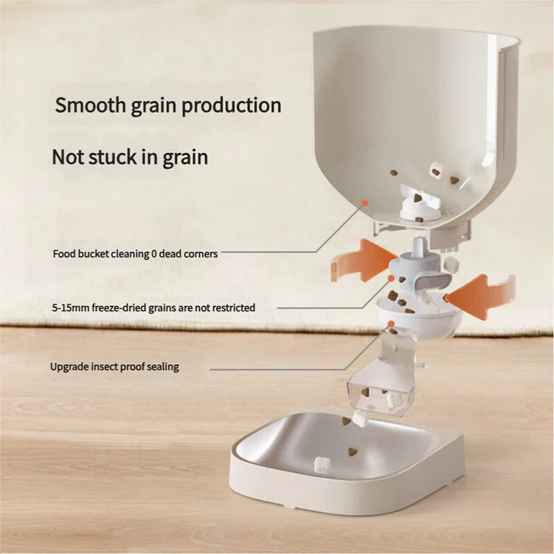 Automatic dog food dispenser with insect-proof seal and timed feeding; 4 meals/10-cup pet food dispenser
