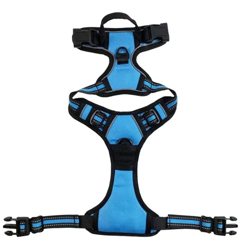 Reflective Breathable Dog & Cat Harness Vest – Adjustable Chest Strap, XS–XL (13–37 in / 33–96 cm) Sky Blue