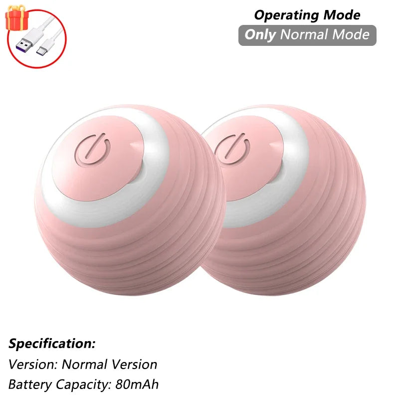 Interactive Smart Cat Toy Ball | Automatic Rolling Ball with Obstacle Avoidance 2 Pink Normal New Version