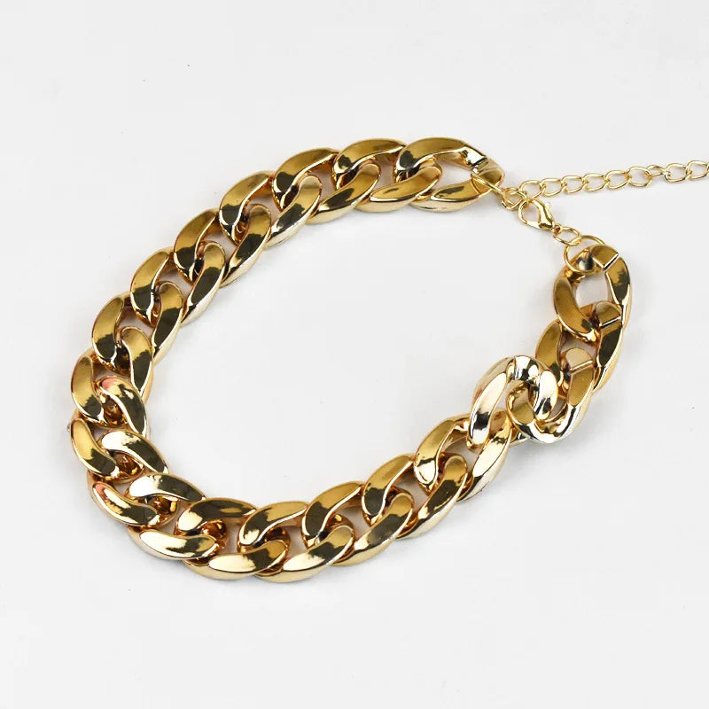 Gold Plastic Plated Collars for Dogs Electroplated Dog Chain for Pitbull Fashion Jewelry Dog Accessories for French Bulldog LT-GD