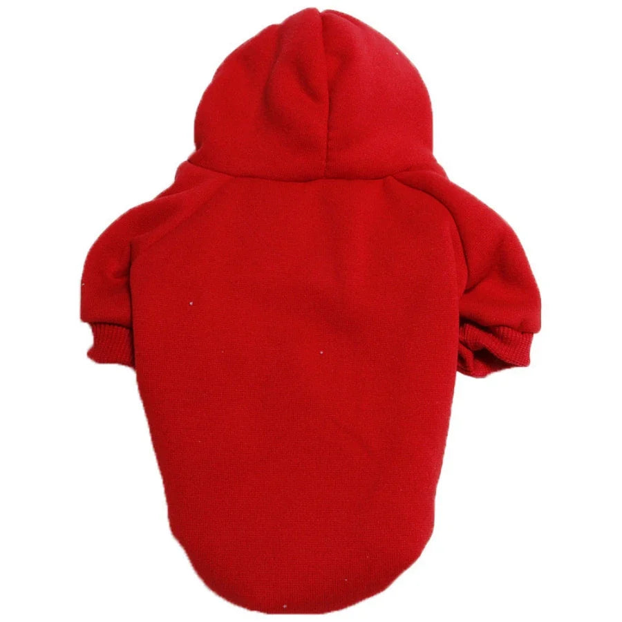 Warm Dog Hoodie Sweatshirt – Hooded Coat for Small, Medium & Large Dogs Red