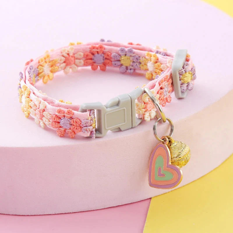 Colorful Pet Collar with Bell – Adjustable for Cats & Small Dogs C