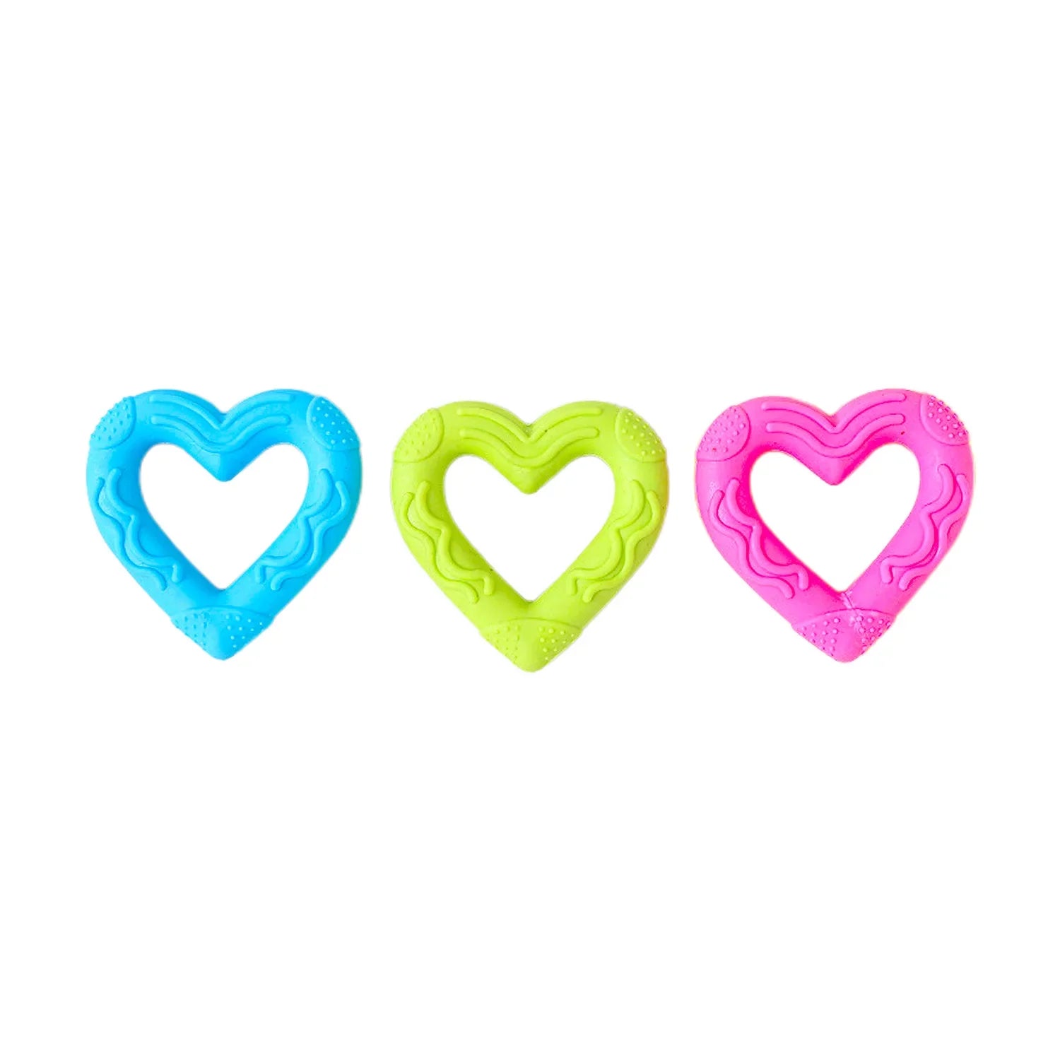Bite-Resistant Rubber Spiked Dog Chew Toy for Small Dogs — Teeth Cleaning Squeaky Training Toy (1-Pack) love Random Color