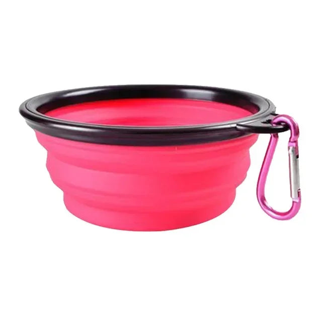 Collapsible Pet Silicone Dog Bowl | Portable Travel Food and Water Bowl with Carabiner GC-6-fen 350ml (13x9x5.5cm)